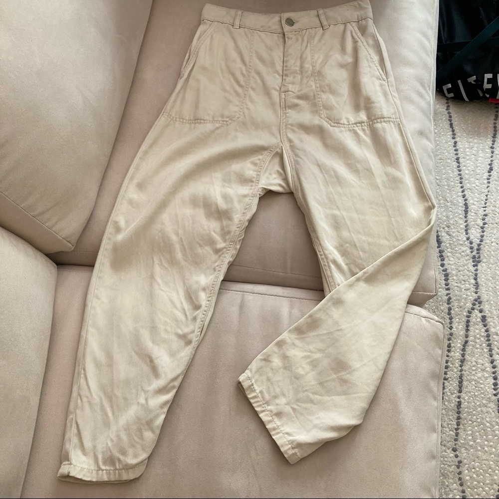 Zara Drop Crotch Twill Trouser Pants